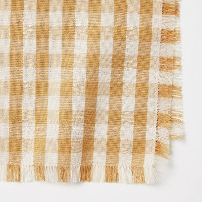  4pk Basket Tan Gingham Napkins - Threshold™ Designed With Studio McGee: Cotton & Linen, Classic Check, Kitchen Textiles