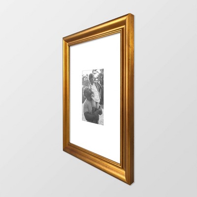  Wood Antique Wall Frame Brass - Threshold™