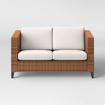  Brookfield Steel Wicker Loveseat - Light Brown - Threshold™