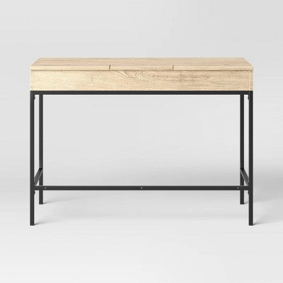  Loring Wood Writing Desk With Drawers And Charging Station - Threshold™