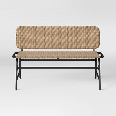  Popperton Arched Wicker Bench - Black - Threshold™ Designed With Studio McGee
