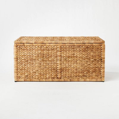  Natural Woven Storage Bench - Threshold™ Designed With Studio McGee: Metal Frame, Fish Scale Pattern, No Assembly Required
