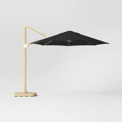  11'x11' Offset Patio Umbrella - Light Wood Pole - Threshold™