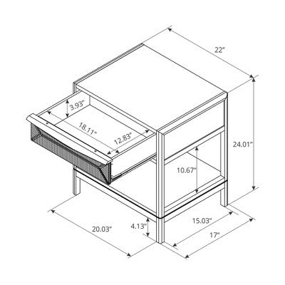  Withania Accent Table - Threshold™: Wood Composite, Decorative Storage Cabinet With Drawer