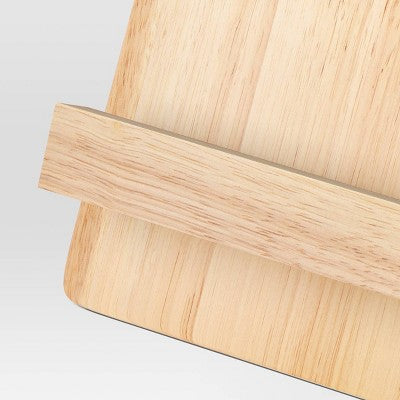  Wood Cookbook/Tablet Holder - Threshold™: Rubberwood Stand, Kitchen Storage, Hand Wash, Brown, 10.31" Height