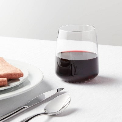  4pk Simsbury Stemless Wine Glasses - Threshold™: Clear Glass Cups, Dishwasher-Safe, BPA & Lead-Free, 12oz, Set Of 4
