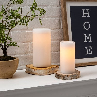  6" X 3" LED Flameless Black Wick Candle White - Threshold™
