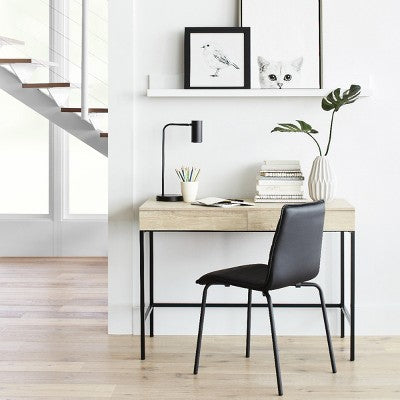  Loring Wood Writing Desk With Drawers And Charging Station - Threshold™