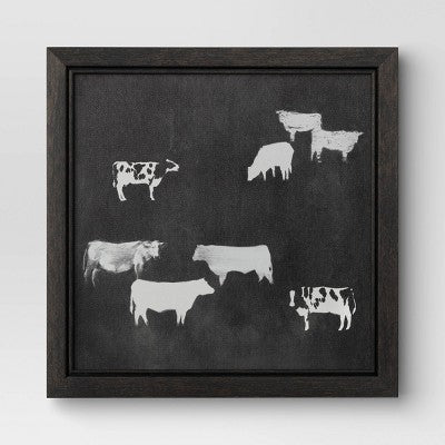  (Set Of 2) 12" X 12" Cow Collection II Framed Wall Canvases - Threshold™