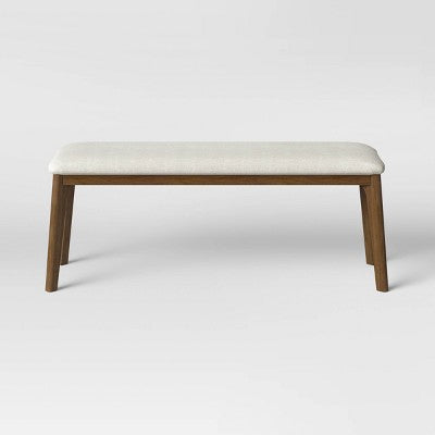  Astrid Mid-Century Dining Bench With Upholstered Seat Walnut - Threshold™