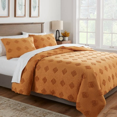  Tufted Diamond Crinkle Duvet Cover & Sham Set - Threshold™