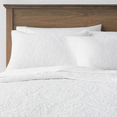  Garment Washed Paisley Stitch Quilt Sham - Threshold™