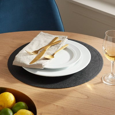  15" Round Pebble Faux Leather Charger - Threshold™