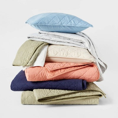  Diamond Stitch Cotton Linen Quilt Collection - Threshold™