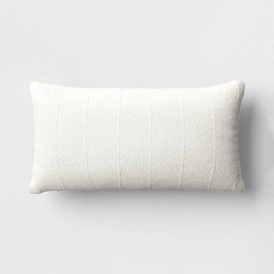  Oversized Woven Cotton Slubby Striped Throw Pillow Ivory - Threshold™