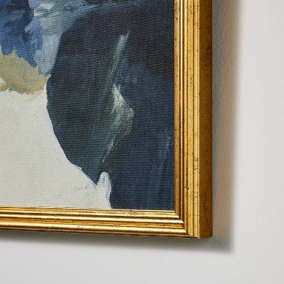  16" X 12" Abstract Framed Cotton Canvas On Board Antique Gold - Threshold™ Designed With Studio McGee