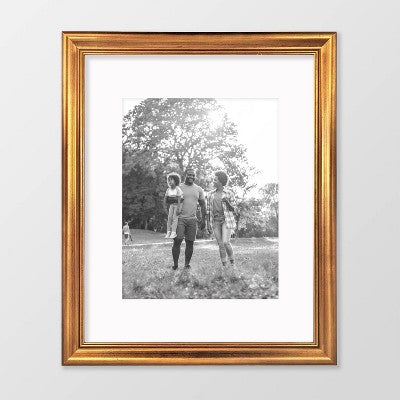  Wood Antique Wall Frame Brass - Threshold™