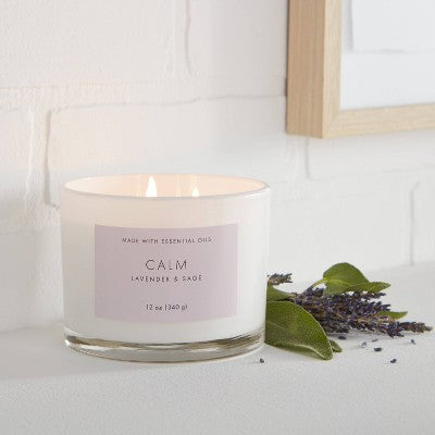  Wood Lidded Glass Wellness Calm Candle - Threshold™
