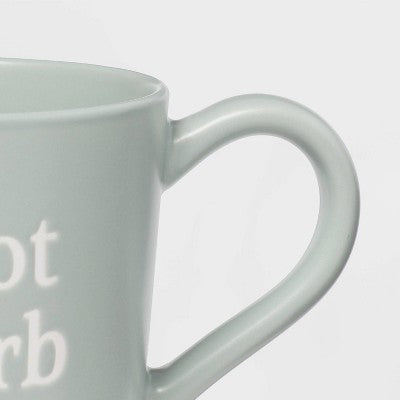  15oz Stoneware Do Not Disturb Mug - Threshold™: Green Coffee Cup, Dishwasher & Microwave Safe, Traditional Style