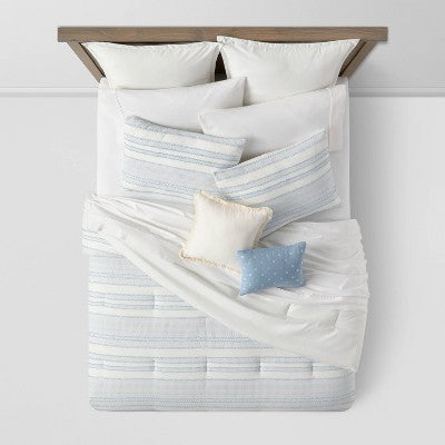  8pc Clipped Jacquard Stripe Comforter Bedding Set - Threshold™