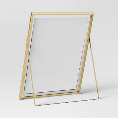  9" X 11" Float To 8" X 10" Linear Metal Easel Single Image Frame Brass - Threshold™