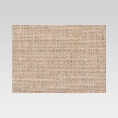  Textilene Woven Metallic Placemat Gold - Threshold™: Rectangle Vinyl Table Decor, Traditional Stripe Design, 19"x14"