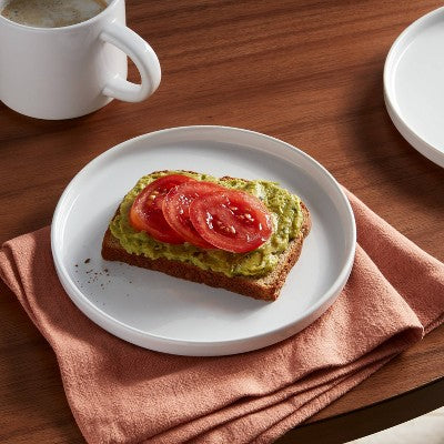  8" Stoneware Stella Salad Plate White - Threshold™: Dishwasher & Microwave Safe, Solid Round Dining Plate