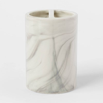  4pc Marbled Ceramic Bathroom Accessories Set Marble - Threshold™