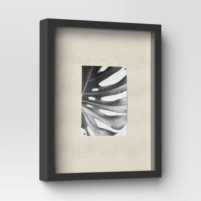  11"x14" Shadow Box Frame Black - Threshold™: Modern Wall-Mounted MDF Display Case, Sawtooth Back