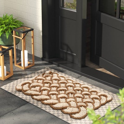  1'6"x2'6" Lovers Knot Coir Doormat Cream/Brown - Threshold™