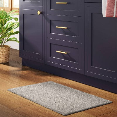  1'6"x2'6" Rectangle Indoor Floor Mat Gray - Threshold™: Kitchen Mat, Basket Weave, Flat Pile, PVC Backing