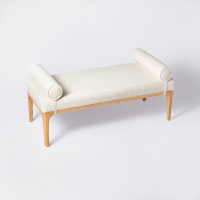  Randolph Bench With Bolster Pillows Linen - Threshold™ Designed With Studio McGee