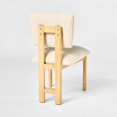  2pk Modern Upholstered Wood Dining Chair Cream - Threshold™ Designed With Studio McGee: Lacquered Rubberwood, Polyester Upholstery