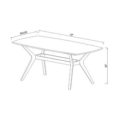  72" Emmond Mid-Century Modern Dining Table White/Brown - Threshold™