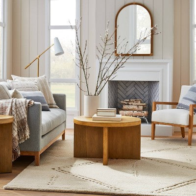  Cedar Hills Plush Geo Print Rug Cream - Threshold™ Designed With Studio McGee