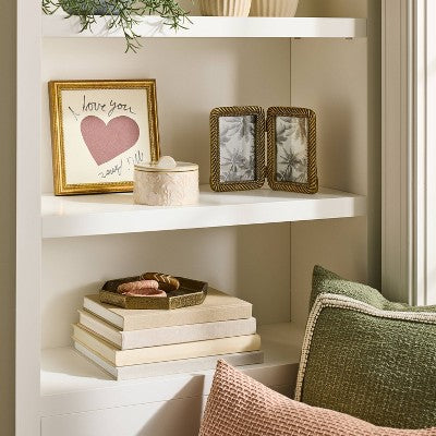  4"x6" Metal Rope Folding Picture Frame Brass - Threshold™ Designed With Studio McGee
