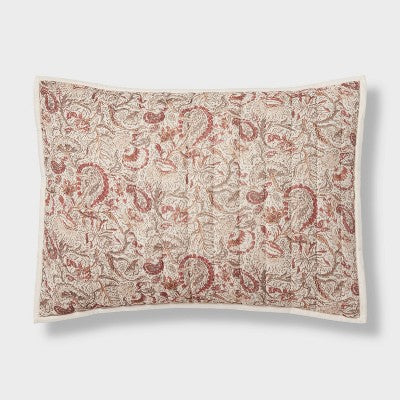  Voile Paisley Printed Quilt Sham Cream - Threshold™