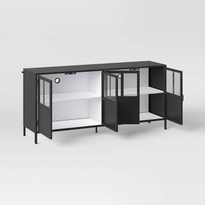  Half Glass TV Stand For TVs Up To 60" Black - Threshold™