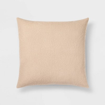  Matelassé Medallion Coverlet Sham Beige - Threshold™