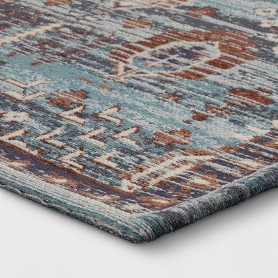  5'x7' Woven Flatweave Area Rug Blue - Threshold™