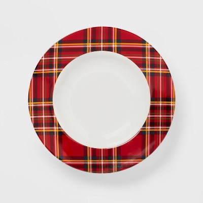  16oz 4pk Porcelain Plaid Dinner Bowls - Threshold™