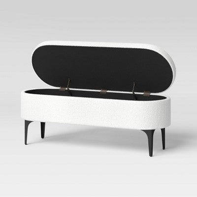  Storage Bench With Metal Legs Cream Boucle - Threshold™
