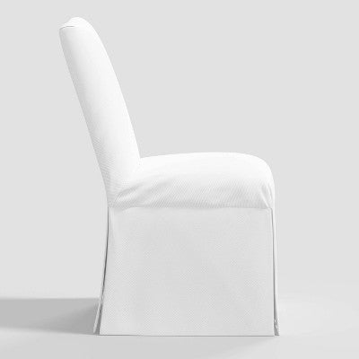  Samy Skirted Slipcover Dining Chair Twill White - Threshold™