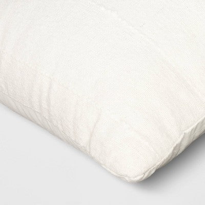  Oversized Woven Cotton Slubby Striped Throw Pillow Ivory - Threshold™