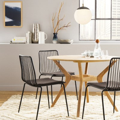  Set Of 2 Sodra Rounded Seat Wire Dining Chair Black - Threshold™