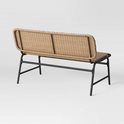  Popperton Arched Wicker Bench - Black - Threshold™ Designed With Studio McGee