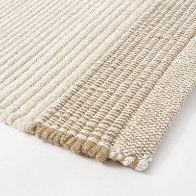  7'x10' Marina Striped Wool/Cotton Area Rug Cream - Threshold™ Designed With Studio McGee