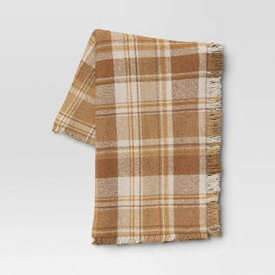  Raised Striped Boucle Plaid Throw Blanket - Threshold™