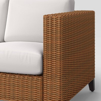  Brookfield Steel Wicker Patio Sofa - Light Brown - Threshold™