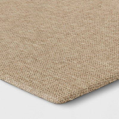  1'8"x5' Rectangle Indoor Floor Mat Tan - Threshold™: Kitchen Runner, Basket Weave, Flat Pile, Polyester